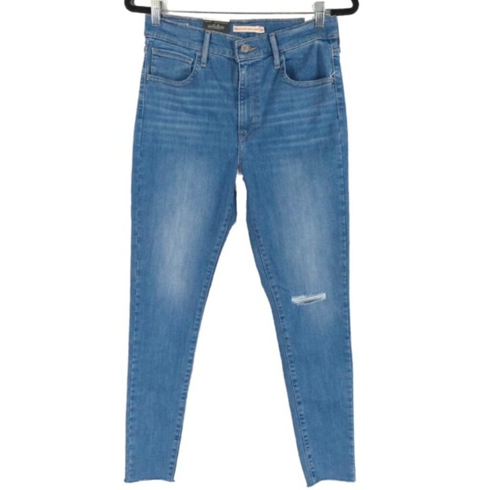 NWT LEVIS 720 HIGH-RISE SUPER SKINNY HYPERSTRETCH Jeans Raw Hem Size 30x30